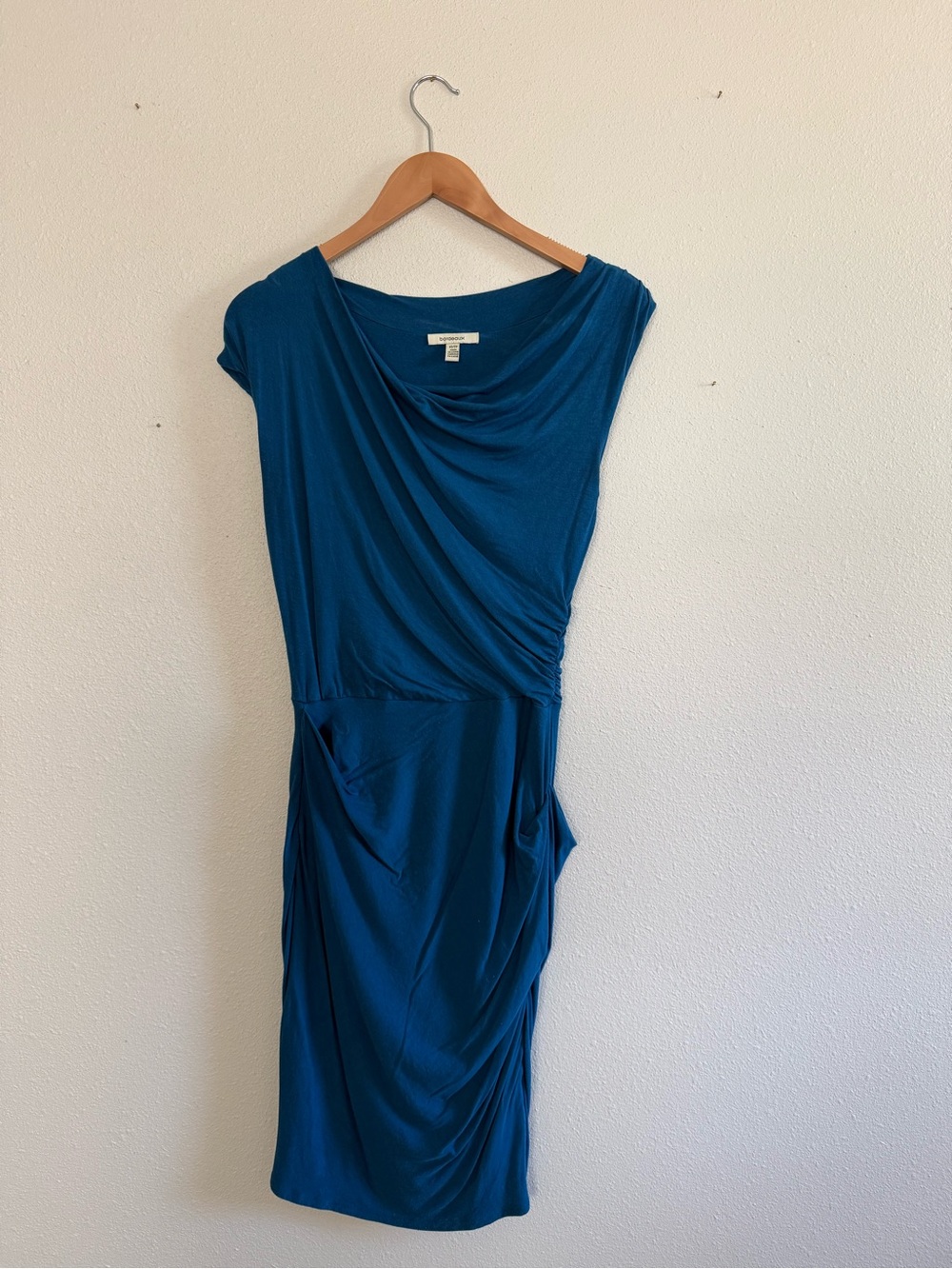 Anthropologie Bordeaux Deep Teal Draped Midi Dress